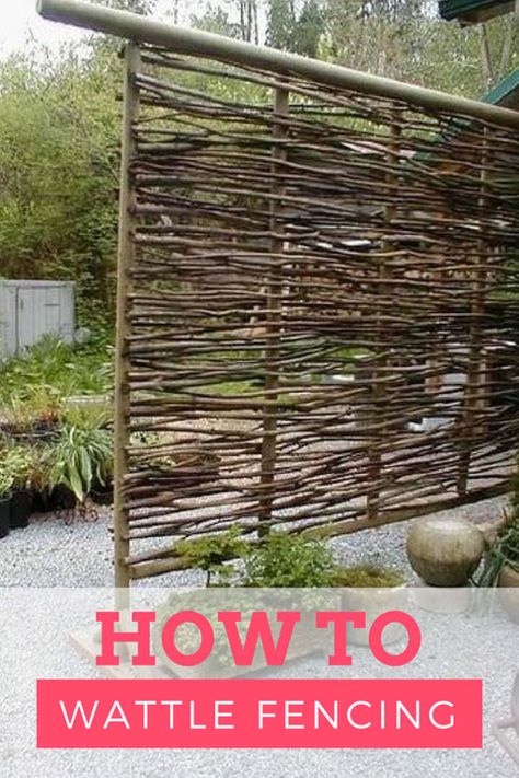 Wattle Fence Ideas – 1001 Gardens Wattle Fencing, Wattle Fence, Bamboo Screen, Mailbox Landscaping, Patio Privacy, Garden Privacy, Backyard Privacy, Privacy Screen Outdoor, Outdoor Privacy