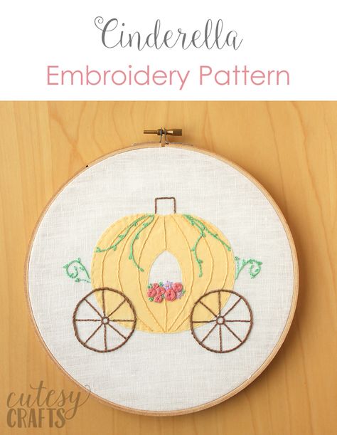 Cinderella Fairy Tale Hand Embroidery Pattern Cinderella Fairy Tale, Free Hand Embroidery, Ribbon Embroidery Kit, Embroidery Stitches Tutorial, Hand Work Embroidery, Embroidery Gifts, Learn Embroidery, Brazilian Embroidery, Types Of Embroidery