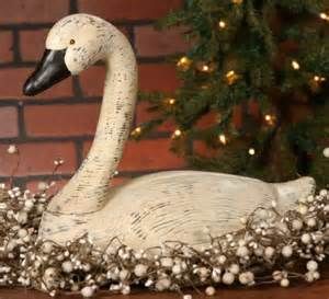 primitive white goose from Country Craft House | Decorating Swan Statue, Blue Apartment, French Country Kitchens, Primitive Homes, Art Carved, Primitive Home, Primitive Decorating Country, Primitive Crafts, Country Crafts