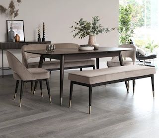 DINING TABLE Dining Design Modern, Small Rectangle Dining Table, Latest Dining Table Designs, 2 Seater Dining Table, Dining Table Small Space, Latest Dining Table, Industrial Living Room Design, Table With Bench, Dining Area Design