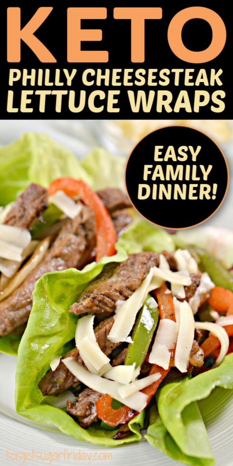 Philly Cheesesteak Wraps, Keto Lettuce Wraps, Atkins Meals, Keto Philly Cheesesteak, Low Carb Lettuce Wraps, Ketosis Recipes, Steak Wraps, Keto Salad, Keto Beef Recipes