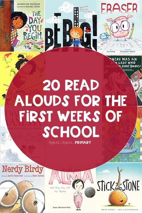 Build Community, First Week Of School, First Day Of School Activities, Read Aloud Books, Read Alouds, School Librarian, Library Lessons, Mentor Texts, Beginning Of The School Year