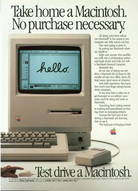 My dad was really into computers before most others were. We got this bad boy in 1984. My friends used to come over to play on MacPaint. Iklan Vintage, Next Computer, Alter Computer, Macintosh Computer, Old Computer, Apple Macintosh, Computer History, 80s Design, Old Technology