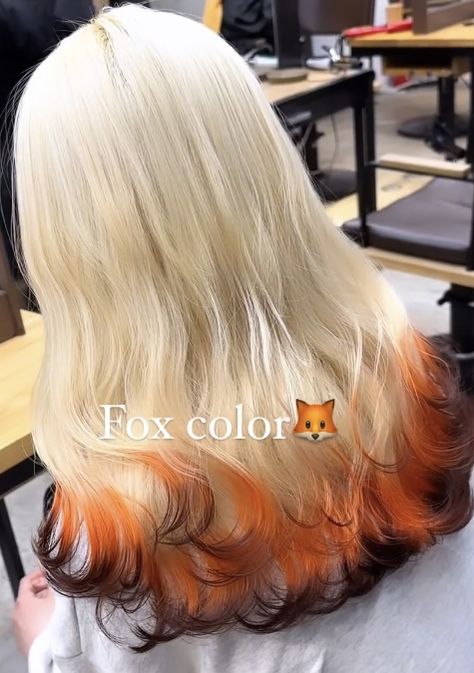 Fox Hair Dye, Dyed Tips, Cute Hair Colors, Dyed Hair Inspiration, Pretty Hair Color, Long Blonde, Dye My Hair, Hair Dye Colors, Hair Inspiration Color