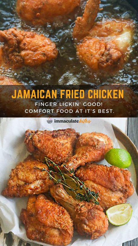 Jamaican Fried Chicken Recipe, Jamaican Fried Chicken, Chicken Delight, Crunchy Chicken, Brown Chicken, Jamaican Cuisine, Jamaican Dishes, Spicy Chicken Recipes, Fried Chicken Recipe