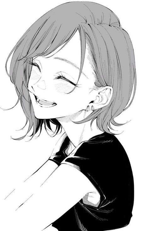 Short Hair Drawing, Hair Pulled Back, How To Draw Ears, Manga Hair, Hair Sketch, White Drawing, Anime Hair, Black And White Drawing, Anime Sketch