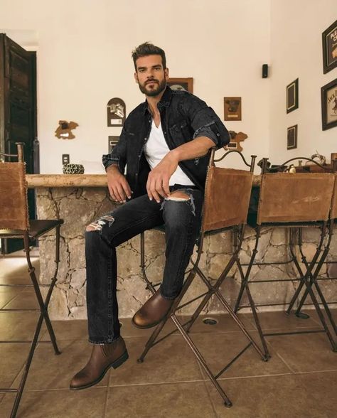 Mens Cowboy Boots Outfit, Cowboy Boots Men, Male Pose, Male Pose Reference, Fashion Cowboy Boots, Urban Cowboy, Mens Cowboy, Mens Cowboy Boots, Harness Boots