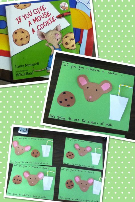 "If you give a mouse a cookie" craft If You Give A Mouse A Cookie Craft Preschool, If You Give A Mouse A Cookie Door Decoration, Give A Mouse A Cookie Craft, If You Give A Mouse A Cookie Craft, Mouse A Cookie Craft, If You Give A Mouse A Cookie Activities, If You Give A Mouse A Cookie, Book Club Crafts, Storybook Crafts