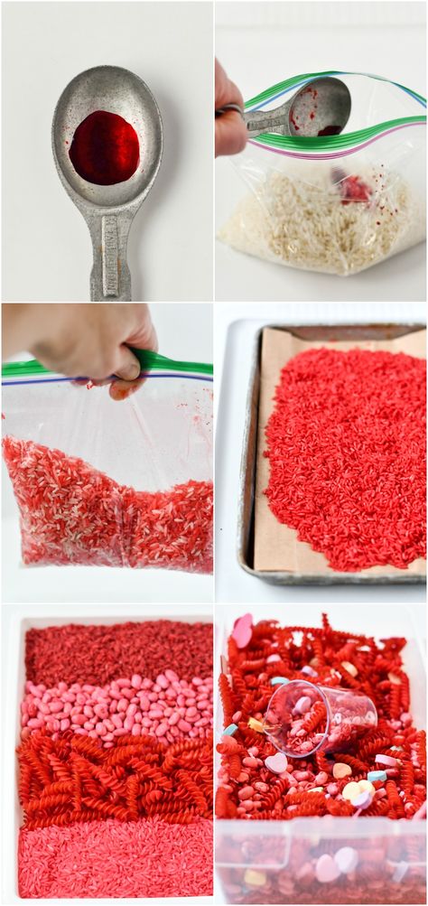 Instead of making sweets the center of attraction for the holidays, why not turn that old rice or pasta into an activity your toddler will love with this Valentines Day Sensory Bin?! #valentinesdayactivitiesforkids #sensorybins #fortoddlers #valentinesdaycrafts #valentinesday Valentines Toddler Activities, Preschool Valentines Activities, Art Gallery Aesthetic, Valentine Sensory, Toddler Sensory Bins, Making Sweets, Sensory Activities Toddlers, Toddler Sensory, Preschool Valentines