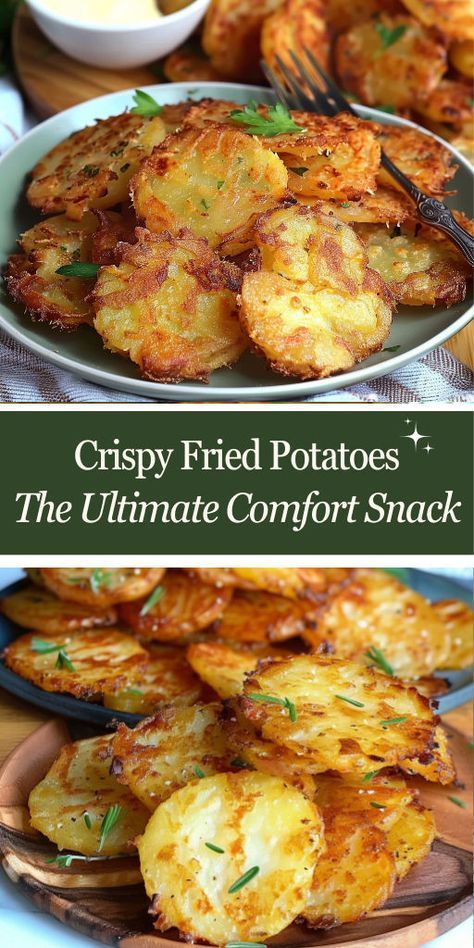 Dive into a bowl of golden and crispy fried potatoes, a timeless classic that's perfect for satisfying your snack cravings any time of day. 🌟 #ClassicComfortFood #SnackTime #GoldenPotatoes #FoodieFinds #GourmetTreats Recipe Ideas With Potatoes, Deep Fried Potatoes Slices, Bulk Potato Recipes, Crispy Potato Rounds, Dinner Ideas With Potatoes Meals, Perfect Fried Potatoes, Crispy Sliced Potatoes In The Oven, Sliced Fried Potatoes Skillet, Food Ideas With Potatoes