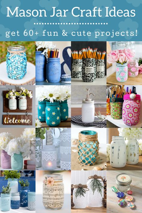 Do you love mason jar crafts? I'm obsessed with the countless ways to decorate jars; here are some Mod Podge mason jars I think you'll love. Resin Mason Jar Crafts, Upcycle Mason Jars, Mason Jar Crafts For Adults, Square Glass Vase Crafts, Mason Jar Upcycle, Painted Canning Jars, Things To Put In Mason Jars, Glass Jar Recycle Ideas, Glass Pickle Jars Ideas