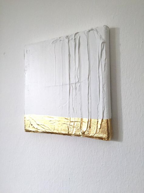 Gold Painting, Gold Leaf Art, Gold Leaf Painting, 3 Piece Wall Art, Unique Paintings, Abstract Canvas Painting, Handmade Oil, Abstract Canvas Art, Canvas Texture