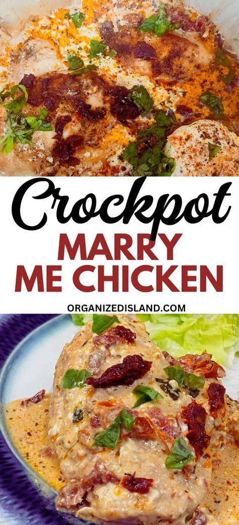 Marry Ne Chicken Crockpot, Merry Me Chicken Recipe Crockpot, Mary Me Chicken Crock Pot, Crockpot Marry Me Chicken, Creamy Chicken Dish, Marry Me Chicken Recipe, Flexitarian Recipes, Savory Recipe, Marry Me Chicken