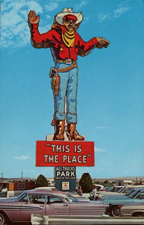 Wendover Will, Largest Mechanical Cowboy In The World, Wendover, Nevada | Flickr - Photo Sharing! Western Neon Signs, Wendover Nevada, Old Neon Signs, Roadside America, Roadside Signs, Cowboys Sign, Retro Signs, Vintage Neon Signs, Vintage Neon