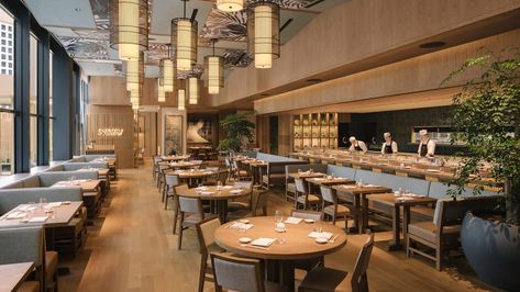 Chinese Restaurant Design, Modern Chinese Restaurant, Singapore Hotel, Japanese Restaurant Interior, Nobu Restaurant, Cantonese Restaurant, Asian Bistro, Singapore Hotels, Mesquite Wood