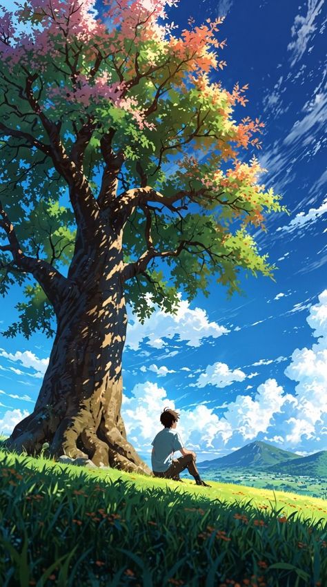 Anime Wallpapers Aesthetic Landscape, Anime Scenes Wallpaper, Anime Peaceful Wallpaper, Peaceful Anime Wallpaper Aesthetic, Escapism Drawing, Anime Nature Aesthetic Wallpaper, Anime Backgrounds Wallpapers Landscape, Anime Nature Background, Anime Nature Scenery