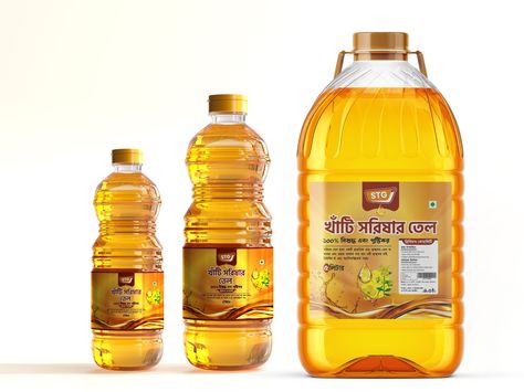 Mustard oil bottle label design by KAWSAR AHMED Oil Bottle Label Design, Bottle Label Design, Mustard Oil, Oil Bottle, Bottle Labels, Label Design, Creative Professional, Mustard, Packaging