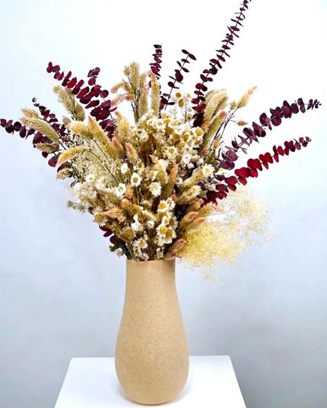 Introducing our Golden Hues Bouquet from our newest collection Wild Meadow. Beautiful neutrals with subtle hints of gold and red. This bouquet will transform any space. #bouquetplease #preservedflowers Golden Flower Bouquet, Golden Bouquet, Dried Mushroom Bouquet, Neutral Wildflower Bouquet, Yellow Dried Flower Bouquet, How To Preserve Flowers, Red