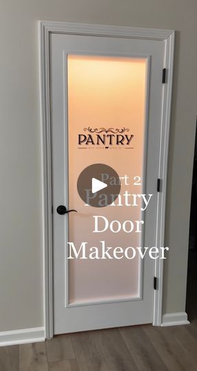 DIY pantry door- Week 2 my diy door is DONE and I made it MYSELF! I’ll admiring this door for a while if you need me! Trim, Paint, and Plexiglass is from lowe’s. Privacy film and decal is from Amazon. #diy #pantrydoor #diypantrydoor #pantrymakeover #homeidea #flipped | Hailey Stairs | Barbar60 · Vampire (Speed Up) How To Make A Pantry Door, Kitchen Pantry Door Ideas Paint Colors, Diy Plexiglass Door, Pantry Door Diy, Pantry Door Makeover, Diy Pantry Door, Lakehouse Renovation, Painted Pantry Doors, Pantry Door Ideas