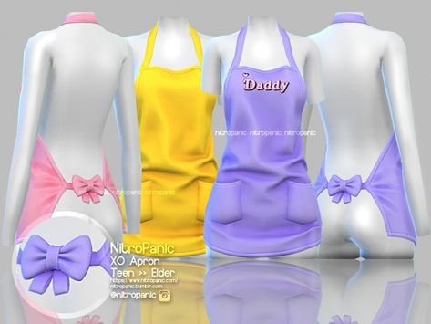 XO Apron - The Sims 4 Download - SimsDomination Nitropanic Sims 4, Sims 4 Apron Cc, Sims 4 Apron, Sims 4 Cc Patreon Accessories, Baker Clothes, Waitress Outfit, Sims 4 Cc Patreon, The Sims 4 Mod, Cc Patreon