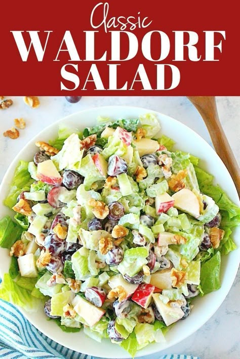 Classic Waldorf Salad, Waldorf Salad Recipe, Apple Salad Recipes, Waldorf Salad, Easy Grilled Chicken, Favorite Salad, Fresh Salad Recipes, Best Salad Recipes, Lettuce Salad