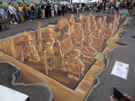 china aint got nothing on us Sidewalk Painting, 3d Sidewalk Art, Street Chalk Art, 3d Street Painting, Chalk Festival, Illusion Kunst, Street Art Illusions, Pavement Art, Paint 3d