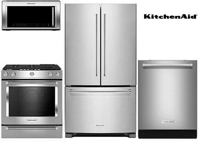 KitchenAid vs. Electrolux Kitchen Appliance Packages (Reviews/Ratings/Prices) Kitchen Appliances Stainless Steel, Electrolux Kitchen, Stainless Steel Kitchen Appliances, Kitchen Aid Appliances, Outdoor Kitchen Appliances, Kitchen Appliance Packages, Appliances Design, Basic Kitchen, Kitchen Appliances Refrigerators