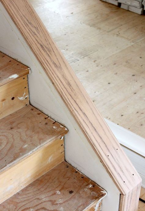 Remove Varnish From Wood, How To Restain Wood, Staining Stairs, Stripping Paint From Wood, Staircase Update, Stained Staircase, Exterior Stain Colors, Wood Banister, Oak Banister