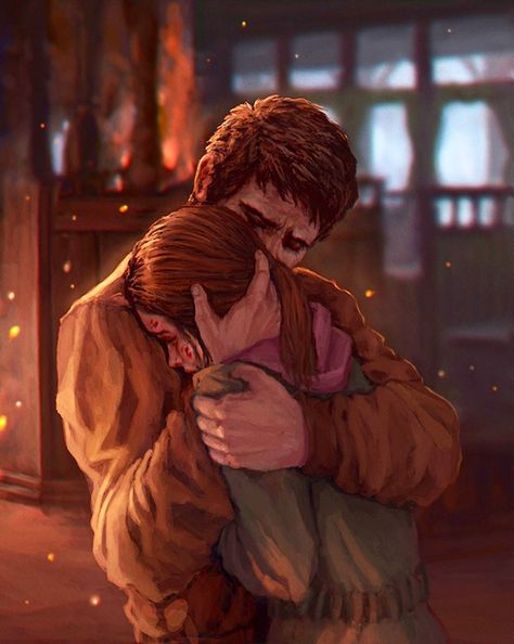 Joel and Ellie Lost Of Us, Ellie And Joel, Fantasy Art Couples, Romances Ideas, Joel And Ellie, The Last Of Us2, Couple Romance, Romantic Fantasy, Wine Drinkers