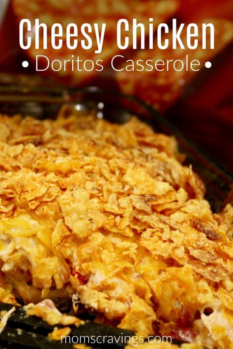 Cheesy chicken casserole is a hit with the entire family! Husband and kid approved! If you're looking for easy dinners sredded chicken style this is it! #chickencasserole #doritos #easydinners Chicken Dorito Casserole Recipe, Chicken Dorito, Doritos Chicken Casserole, Doritos Recipes, Cheesey Chicken, Doritos Chicken, Chicken Dorito Casserole, Cheesy Chicken Casserole, Dorito Chicken