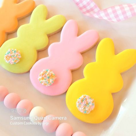 Peeps Bunny Sugar Cookies, Peeps Sugar Cookies, Peep Cookies Decorated, Peep Cookies, Bunny Cookies Easter, Peeps Cookies, Easter Cookies Decorated, Business Cookies, 2 Cookies