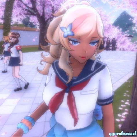 Yandere simulator bullies blue musume icon Yansim Bullies, Creepy Pink Aesthetic, Bully Blue, Yendere Simulator, Black Cosplayers, Yandere Simulator Characters, Childhood Games, Demon King Anime, Cute Games