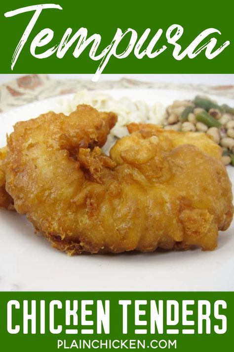 Chicken Tender Batter Recipe, Tempura Chicken, Chicken Tempura, Chicken Finger, Tempura Recipe, Chicken Batter, Vinegar And Baking Soda, Pho Noodles, Meat Dish