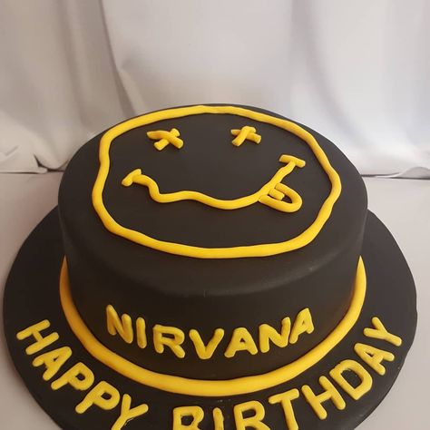 Nirvana Birthday Cake, Nirvana Cake, Bday Ideas, Fondant Cake, Nirvana, Sweet 16, Cake Designs, Party Ideas, Birthday Cake