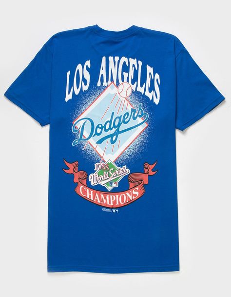 MITCHELL & NESS Los Angeles Dodgers 1988 World Series Mens Tee - WHITE | Tillys Overalls Boys, Dodgers Logo, Chino Pants Women, Wwe T Shirts, Flannel Sweatshirt, Graphic Trends, Boys Graphic Tee, Girls Graphic Tee, Chino Jeans