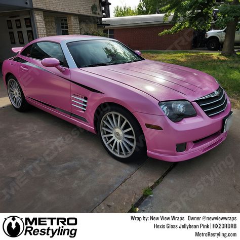 Hexis Gloss Jellybean Pink Glitter Vinyl Chrome Pink Car Wrap, Pink Car Wrap, Chrome Pink, Chrysler Crossfire, Pink Wrap, Pink Car, Glitter Vinyl, Vinyl Wrap, Car Wrap