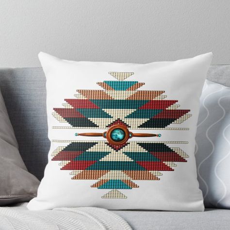 Arizona Decor, Western Bedroom Decor, Native American Decor, Native Print, Southwest Decor, Southwest Design, Diy Artwork, Southwestern Decorating, Beadwork Patterns