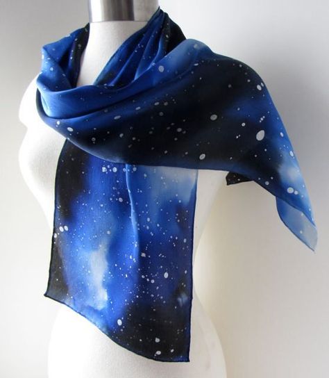 Small Silk Scarf, Batik Art, Silk Scarf Painting, Hand Painted Silk Scarf, Painted Silk, Hand Painted Silk, Silk Dyeing, Silk Painting, Indigo Blue