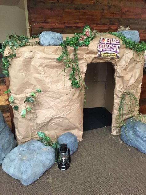 Cave Quest VBS Photo prop in the lobby Cave Quest Vbs, Cave Quest, Jesus Tomb, Jungle Decorations, Ikea Kitchen Design, Vbs Themes, Vbs 2023, Jesus Is Risen, Vbs 2024