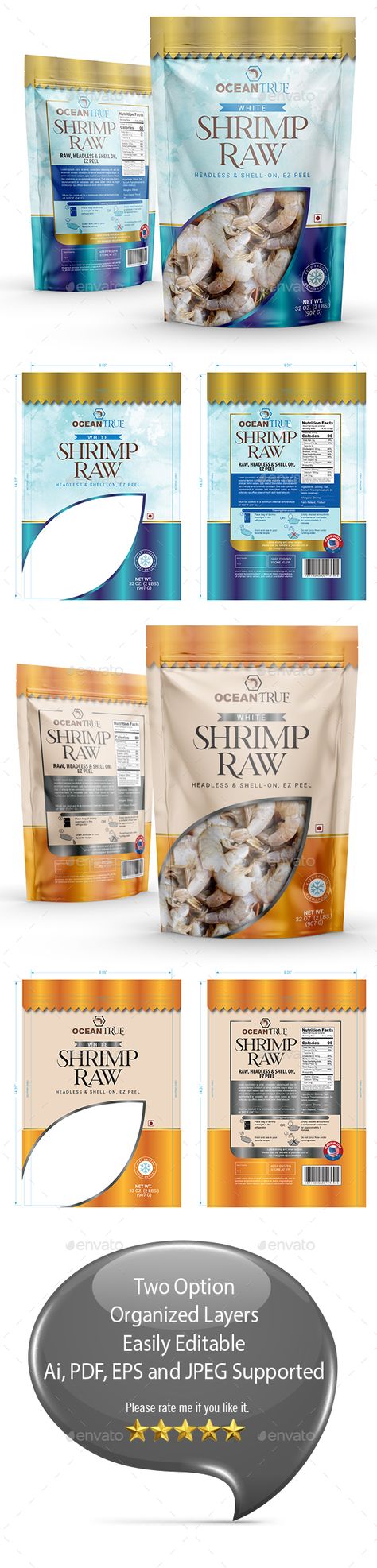 Sea Food Packaging Template - Vol-02 Sea Food Package Design, Sea Food Packaging, Seafood Quiche, Fish Packaging, Meat Packaging, Package Food, Seafood Medley, Seafood Pizza, Lobster Dishes