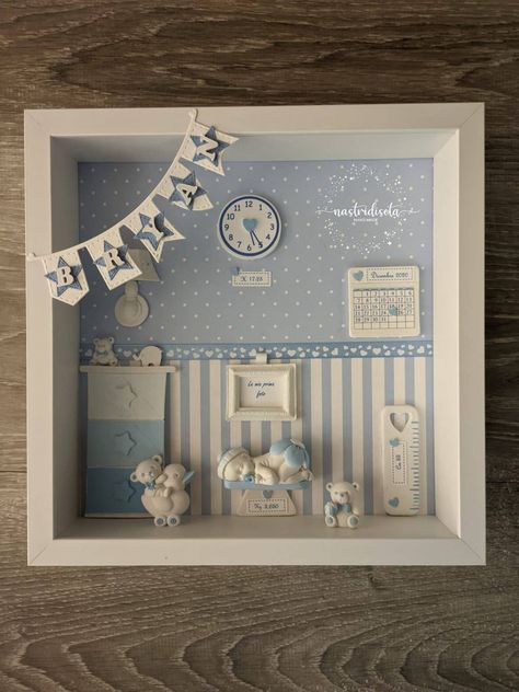 Personalized Birth Picture in Ceramic Powder Personalized Nursery Decor - Etsy Canada Newborn Shadow Box, Birth Pictures, Baby Shadow Box, Room Box Miniatures, Box Frame Art, Diy Shadow Box, Personalized Nursery Decor, Memory Frame, Baby Frame