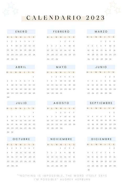 Calendario 2023 Aesthetic, Calendario Aesthetic, 2023 Calendar Aesthetic, Calender Print, Free Paper Texture, Aesthetic 2023, Planner Setup, Aesthetic 2024, 2023 Calendar