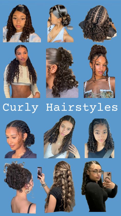 NOT MINE!! Style With Curly Hair, Cute Easy Hairstyles, Quick Curly Hairstyles, Preppy Hairstyles, Curly Hair Braids, Mixed Curly Hair, Kids Curly Hairstyles, Easy Hairstyles For Thick Hair, Quick Natural Hair Styles