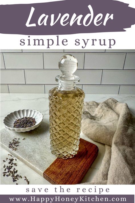 Add a touch of floral sweetness to your drinks and desserts with this easy lavender simple syrup! Perfect for cocktails, lattes, teas, and more, this homemade lavender syrup recipe is a delicious way to elevate a variety of recipes. Syrup Recipe For Cocktails, Lavender Syrup Recipe, Lavender Simple Syrup Recipe, Simple Syrup For Cocktails, Syrup For Cocktails, Lavender Simple Syrup, Brown Sugar Simple Syrup, Simple Syrup Recipe, Simple Syrup Cocktails