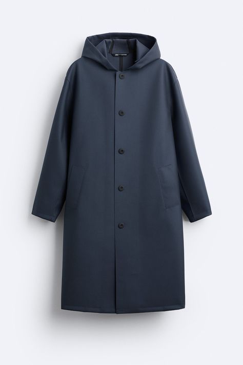 Long Parka, Men's Wardrobe, Zara United States, Pocket Detail, Lapel Collar, Parka, Trench Coat, Navy Blue, Zara