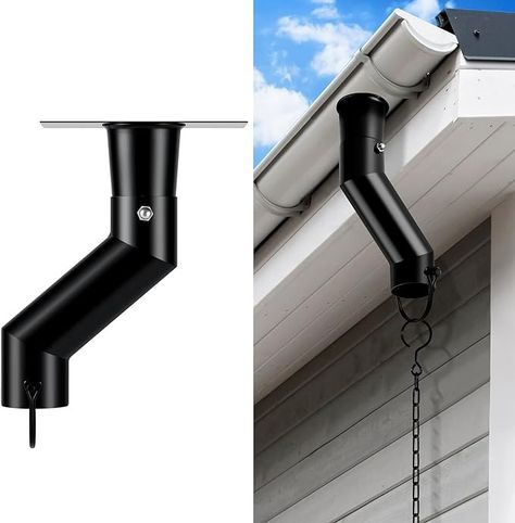 Amazon.com : Tfro & Cile Rain Chain Gutter Adapter Black Installation Suit for Gutter Downspout Outlet : Patio, Lawn & Garden Tube Design, Rain Chain, Rain Gutters, Professional Design, Cross Ring, Water Flow, Functional Design, Lawn Garden, The Rain