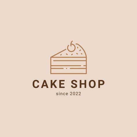 Simple and minimal cake shop logo - Templates by Canva Logo Postres, Cakery Logo, Logo Cake Shop, Cake Shop Logo, Bakery Branding Design, Minimal Cake, Cake Festival, Logo Cake, Cake Icon