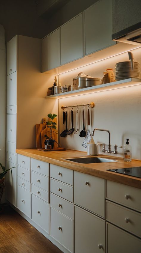 THINK YOU’VE SEEN IT ALL? THESE 23+ RECESSED KITCHEN LIGHTING IDEAS WILL PROVE YOU WRONG! Tiny Kitchen Lighting, Low Light Kitchen, Recessed Lighting Kitchen, Led Lights Kitchen, Recessed Lighting Ideas, Recessed Kitchen Lighting, Kitchen Interior Inspiration, Kitchen Lighting Ideas, Led Kitchen