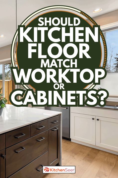 Matching Cabinets And Flooring, How To Match Cabinets And Flooring, Flooring For Natural Wood Cabinets, Cabinet Countertop Floor Combinations, Kitchen Ideas With Wooden Floor, Cabinet Floor Combinations, Kitchen With Brown Tile Floor, Matching Wood Floors To Wood Cabinets, Kitchen Cabinet Floor Combinations