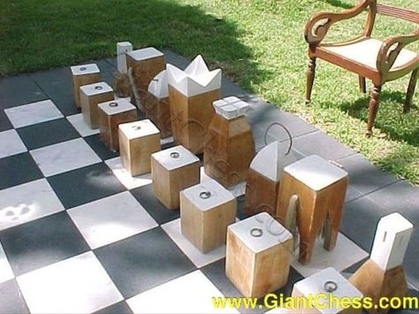 outdoor chess on any budget, concrete masonry, crafts, outdoor living, painting, via GiantChess com Diy Giant Chess Pieces, Lawn Chess, Chess Diy, Outdoor Chess, Giant Chess, Diy Yard Games, Outside Games, Garden Games, Chess Sets